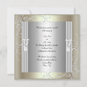 Invitation Mariage Gold Mint Argent Ornate Élégant 2 (Dos)