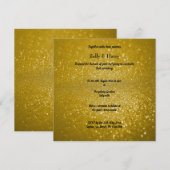 Invitation Mariage Gold Modern Sparkle Crystals (Devant / Derrière)