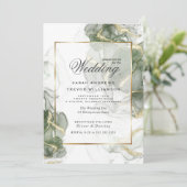 Invitation Mariage Gold Muet Sage Vert Encre C (Debout devant)