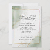 Invitation Mariage Gold Muted Sage Green (Devant)