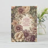 Invitation Mariage Gold Purple Vintage William Morris (Debout devant)