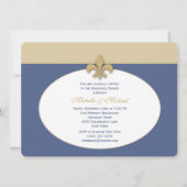 Invitation Mariage Gold Sand and Ice Blue Fleur de Lis (Dos)