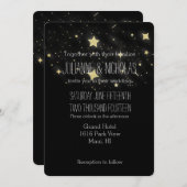 Invitation Mariage Gold Stars (Devant / Derrière)