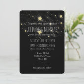 Invitation Mariage Gold Stars (Debout devant)