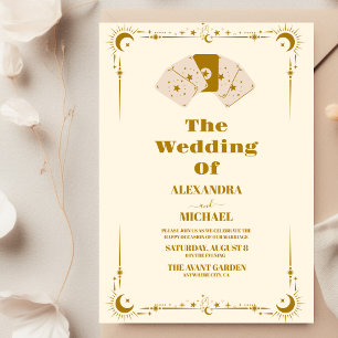 Invitation Mariage Gold Sun et Moon Tarot Card