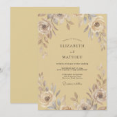 Invitation Mariage Gold Taupe Bloom (Devant / Derrière)
