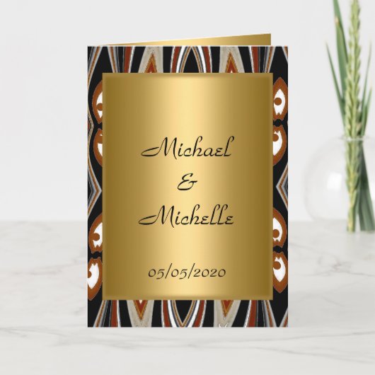Invitation Mariage Gold Tribal (Devant)