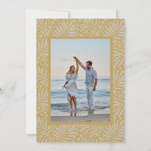 Invitation Mariage Gold Tropical Beach (Dos)