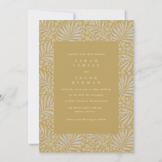 Invitation Mariage Gold Tropical Beach (Devant)
