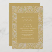 Invitation Mariage Gold Tropical Beach (Devant / Derrière)