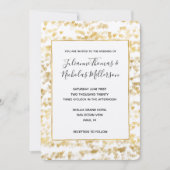 Invitation Mariage Gold White Hearts (Devant)
