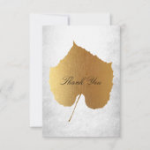 Invitation Mariage Golden Leaf Merci d'argent (Devant)