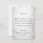 Invitation Mariage Golden Leaf Merci d'argent (Dos)