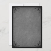 Invitation Mariage gothique à dentelle noire (Dos)