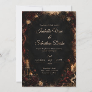Invitation Mariage gothique à la bougie