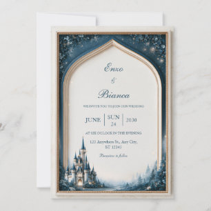 Invitation Mariage Gothique Archée de Château de Teal de Minu