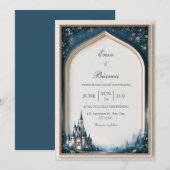 Invitation Mariage Gothique Archée de Château de Teal de Minu (Devant / Derrière)