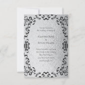 Invitation Mariage gothique argenté et noir (Devant)