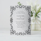 Invitation Mariage gothique argenté et noir (Debout devant)