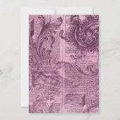 Invitation Mariage gothique avec chouettes et fleurs mauves v (Dos)