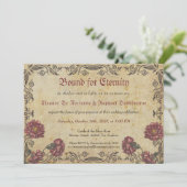 Invitation Mariage gothique avec fleurs sombres (Debout devant)
