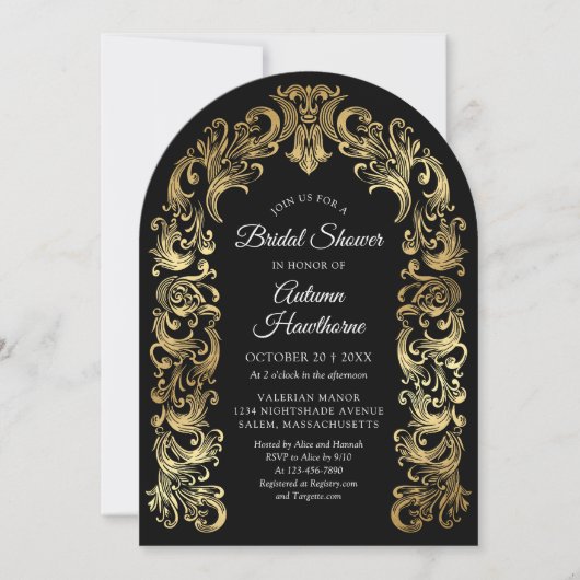 Invitation Mariage gothique baroque (Devant)