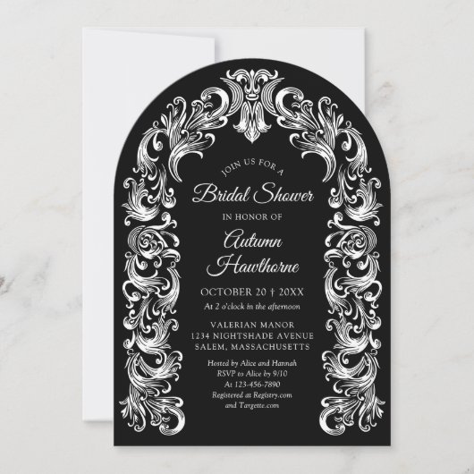 Invitation Mariage gothique baroque (Devant)