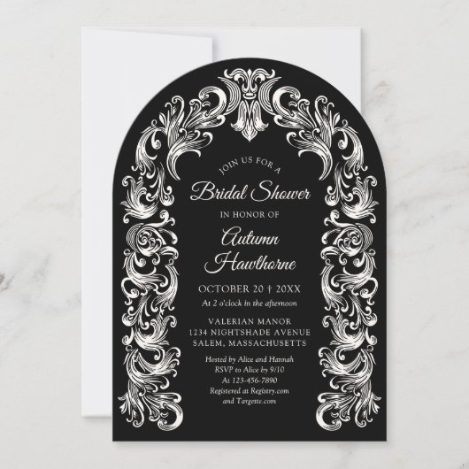 Invitation Mariage gothique baroque (Devant)