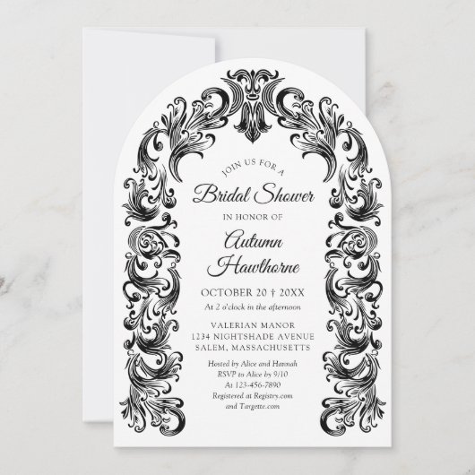 Invitation Mariage gothique baroque (Devant)