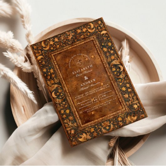 Invitation Mariage gothique baroque céleste