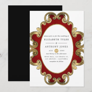Invitation Mariage gothique baroque vintage de Noël orné