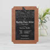 Invitation Mariage gothique Black Raven & Roses Rust (Debout devant)