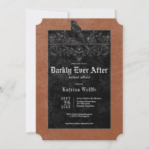 Invitation Mariage gothique Black Raven & Roses Rust