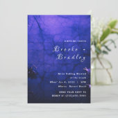 Invitation Mariage gothique bleu clair et foncé (Debout devant)