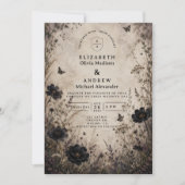 Invitation Mariage gothique boho foncé (Devant)