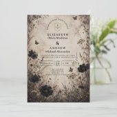 Invitation Mariage gothique boho foncé (Debout devant)
