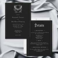 Mariage gothique chauve-souris noir Halloween rect