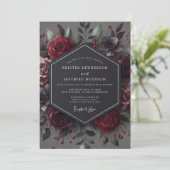Invitation Mariage gothique Claret (Debout devant)