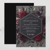 Invitation Mariage gothique Claret (Devant / Derrière)