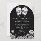 Invitation Mariage gothique crâne QR Code jusqu'à ce que la m (Devant)