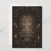 Invitation Mariage gothique de campagne occidental (Devant)