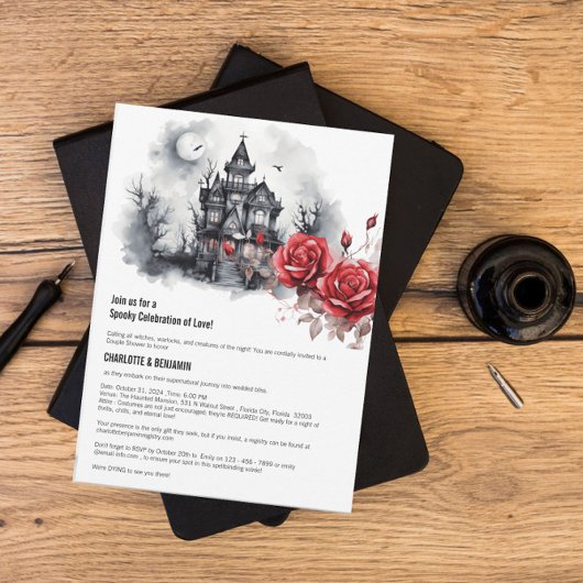 Invitation Mariage gothique de couple pour Halloween
