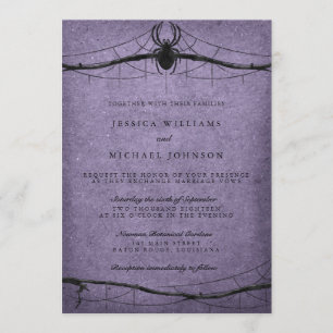 Invitation Mariage gothique de Halloween d'araignée