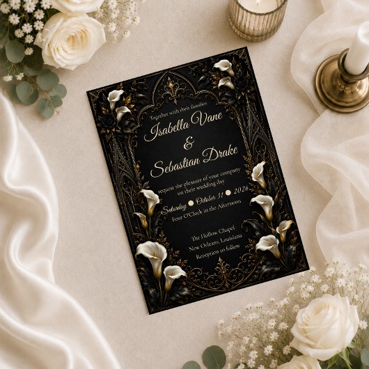 Invitation Mariage gothique de luxe