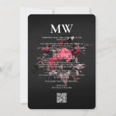 Invitation Mariage gothique de luxe Burgundy Rose papillon (Dos)