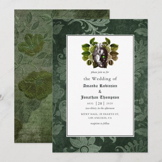 Invitation Mariage gothique de Witchwood (Devant / Derrière)