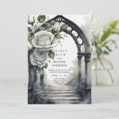 Invitation Mariage gothique des Roses blanches (Debout devant)
