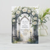 Invitation Mariage gothique des Roses blanches (Debout devant)