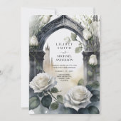 Invitation Mariage gothique des Roses blanches (Devant)
