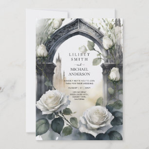 Invitation Mariage gothique des Roses blanches